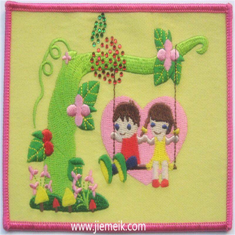 embroidery patch with merrow border